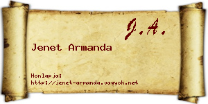 Jenet Armanda névjegykártya